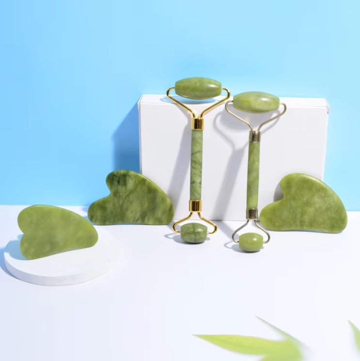 Gua Sha Facial Tool & Jade Roller Set for Puffiness Wrinkles Face Body Skin Care - The Occult LLC